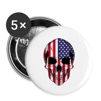 Skull USA - Buttons small 1''/25 mm (5-pack) - white - Front