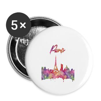 Paris la ville de l'amour! - Lot de 5 petits badges (25 mm) - blanc - Devant