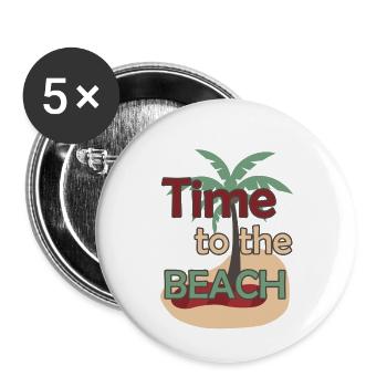 Sommer Sonne Strand Urlaub Meer Geschenkidee - Buttons klein 25 mm (5er Pack) - Weiß - Vorne