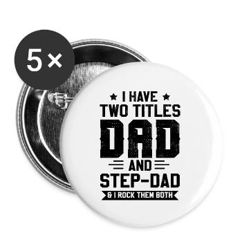 père - Lot de 5 petits badges (25 mm) - blanc - Devant