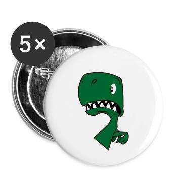 T rex 1 - Lot de 5 petits badges (25 mm) - blanc - Devant