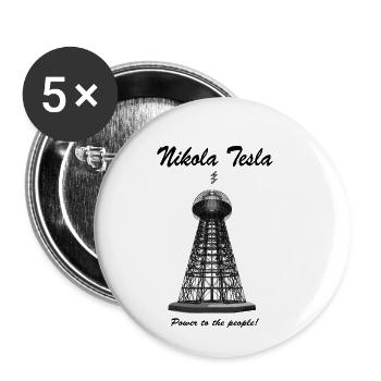 Tesla 3 - Lot de 5 petits badges (25 mm) - blanc - Devant