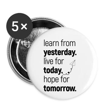 learn, live & hope - Buttons small 1''/25 mm (5-pack) - white - Front