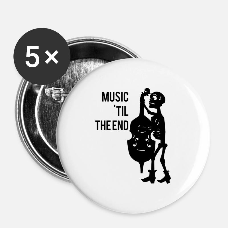 Music musicians - Buttons small 1''/25 mm (5-pack) - white