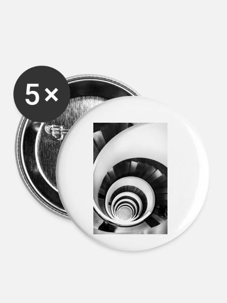 Spirale - Buttons klein 25 mm (5er Pack) - Weiß