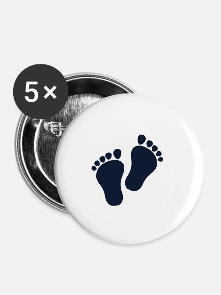 Füße - Buttons klein 25 mm (5er Pack) - Weiß