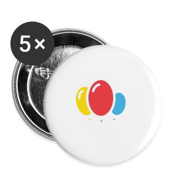 balloons - Buttons small 1''/25 mm (5-pack) - white - Front