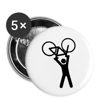 faire du vélo - Lot de 5 petits badges (25 mm) - blanc - Devant