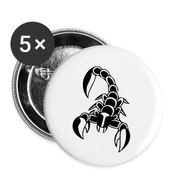 Scorpion - Lot de 5 petits badges (25 mm) - blanc - Devant