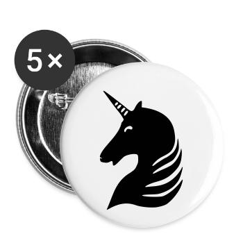 einhorn silhouette - Buttons klein 25 mm (5er Pack) - Weiß - Vorne