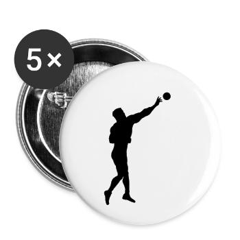 Lancer du poids Athlétisme - Lot de 5 petits badges (25 mm) - blanc - Devant