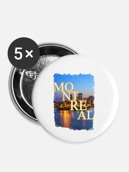 Montreal - Buttons klein 25 mm (5er Pack) - Weiß