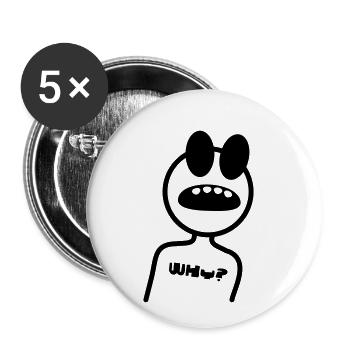 WHY - stick figure - Buttons small 1''/25 mm (5-pack) - white - Front