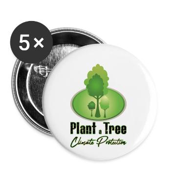 Plant a Tree - Climate Protection - Buttons klein 25 mm (5er Pack) - Weiß - Vorne