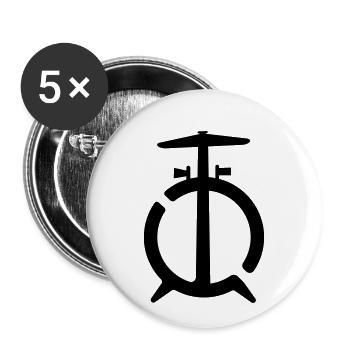 Schlagzeuger - Buttons klein 25 mm (5er Pack) - Weiß - Vorne