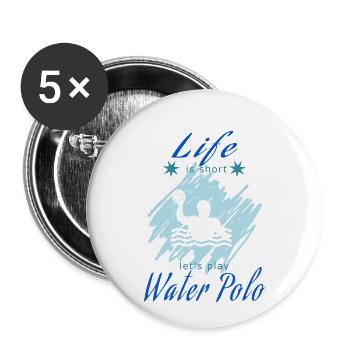 Water-polo - Lot de 5 petits badges (25 mm) - blanc - Devant