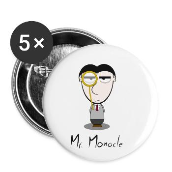 Monocle monocle comique humour ballot nerd enfant fils - Lot de 5 petits badges (25 mm) - blanc - Devant