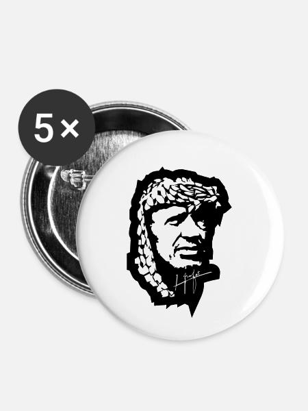 Yasser Arafat - Buttons small 1''/25 mm (5-pack) - white