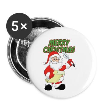 Noël Noël Père Noël Père Noël - Lot de 5 petits badges (25 mm) - blanc - Devant