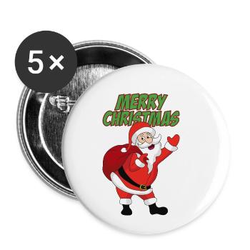 Christmas Christmas Santa Claus Santa Claus - Buttons small 1''/25 mm (5-pack) - white - Front