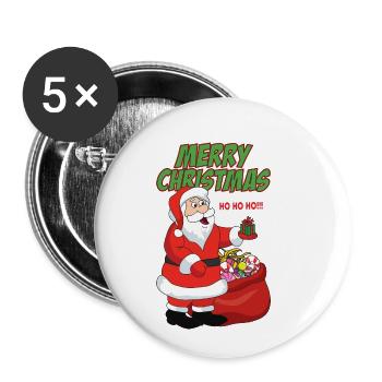 Noël Noël Père Noël Père Noël - Lot de 5 petits badges (25 mm) - blanc - Devant