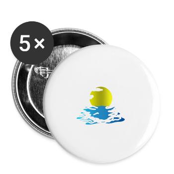 mer - Lot de 5 petits badges (25 mm) - blanc - Devant