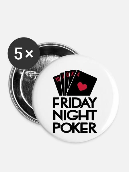 Friday Night Poker - Buttons klein 25 mm (5er Pack) - Weiß