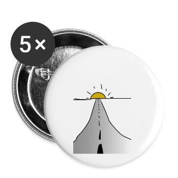 Strasse - Buttons klein 25 mm (5er Pack) - Weiß - Vorne