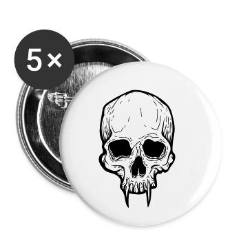 Vampire skull - Buttons small 1''/25 mm (5-pack) - white - Front