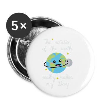 La rotation fait ma journée. - Lot de 5 petits badges (25 mm) - blanc - Devant