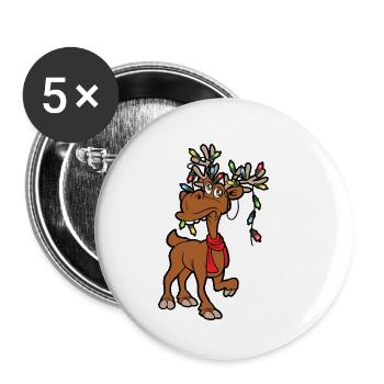 Noël drôle Noël Noël Noël - Lot de 5 petits badges (25 mm) - blanc - Devant