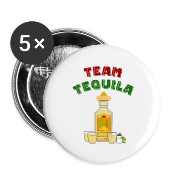 Team Tequila Mexico Mexikanisch Shot - Buttons klein 25 mm (5er Pack) - Weiß - Vorne