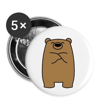 Schmollender Bär - Buttons klein 25 mm (5er Pack) - Weiß - Vorne