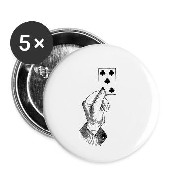 Hand with card - Buttons small 1''/25 mm (5-pack) - white - Front