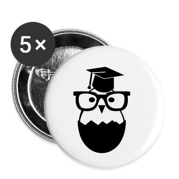 Graduate student chick graduate hat gift promotion - Buttons small 1''/25 mm (5-pack) - white - Front