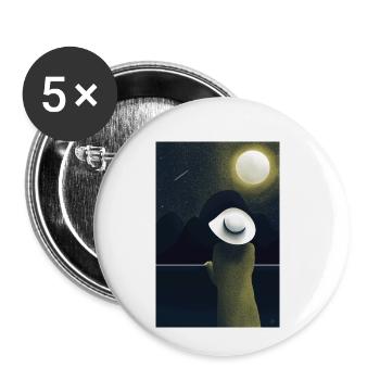 Night Moon - Buttons small 1''/25 mm (5-pack) - white - Front