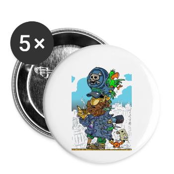 marine abenturas - Buttons small 1''/25 mm (5-pack) - white - Front