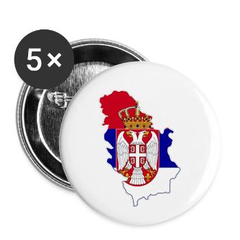 Serbia - Buttons small 1''/25 mm (5-pack) - white - Front