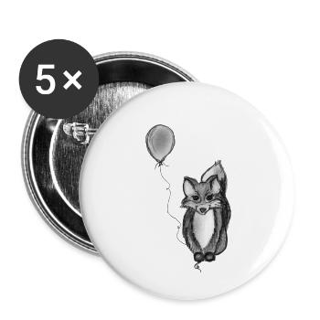 Fuchs - Buttons klein 25 mm (5er Pack) - Weiß - Vorne