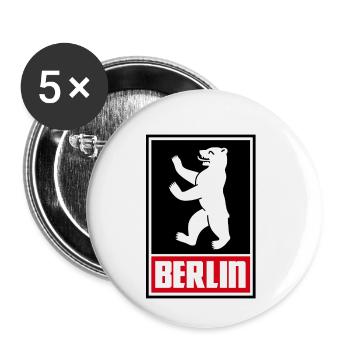 Berlin Hauptstadt Hip Hop Berliner Geschenk - Buttons klein 25 mm (5er Pack) - Weiß - Vorne