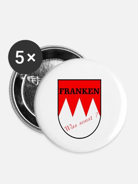Franken, was sonst ? - Buttons klein 25 mm (5er Pack) - Weiß