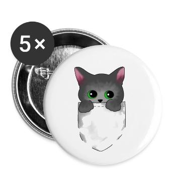Baby Cat Persian Burma - Buttons small 1''/25 mm (5-pack) - white - Front
