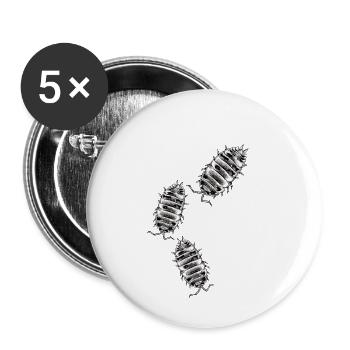 Assel drei - Buttons klein 25 mm (5er Pack) - Weiß - Vorne