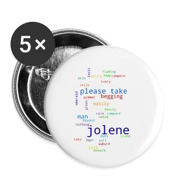 Jolene - Buttons klein 25 mm (5er Pack) - Weiß - Vorne