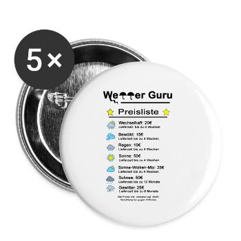 Weather Guru Pricelist Nice weather order - Buttons small 1''/25 mm (5-pack) - white - Front