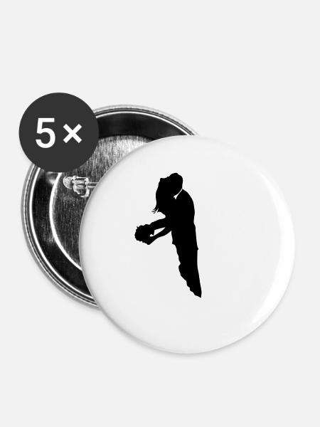 brautpaar 22 - Buttons klein 25 mm (5er Pack) - Weiß