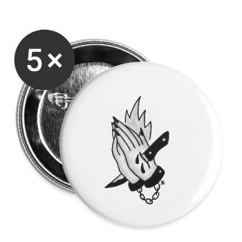 Burning hand - Buttons small 1''/25 mm (5-pack) - white - Front