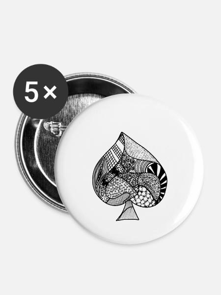 Doodle Spade - Buttons klein 25 mm (5er Pack) - Weiß