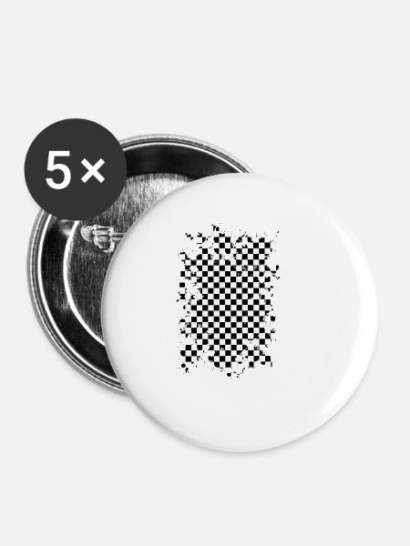 Schachspiel schachfeld schachmuster design - Buttons klein 25 mm (5er Pack) - Weiß