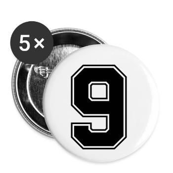9 - Buttons klein 25 mm (5er Pack) - Weiß - Vorne